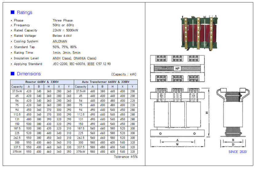 Motor Starting Reactor & Auto Transformer